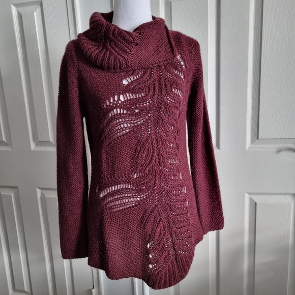 Anthropologie Moth Cowl Neck Cable Knit Sweater Size S - Picture 1 of 7